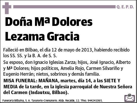 LEZAMA GRACIA,Mª DOLORES