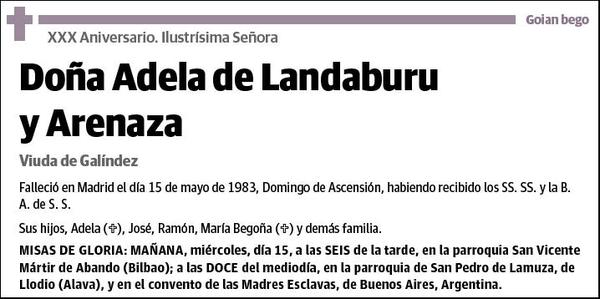 DE LANDABURU Y ARENAZA,ADELA