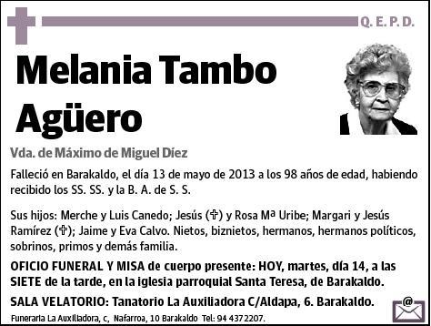 TAMBO AGÜERO,MELANIA