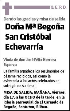 SAN CRISTOBAL ECHEVARRIA,Mª BEGOÑA