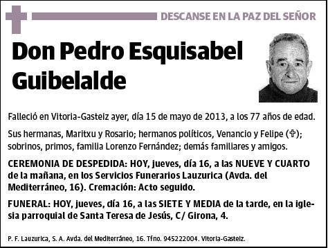 ESQUISABEL GUIBELALDE,PEDRO