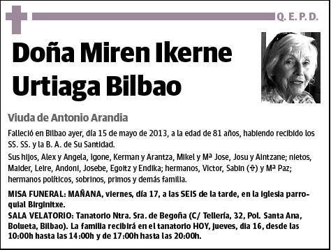 URTIAGA BILBAO,MIREN IKERNE