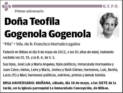 GOGENOLA GOGENOLA,TEOFILA