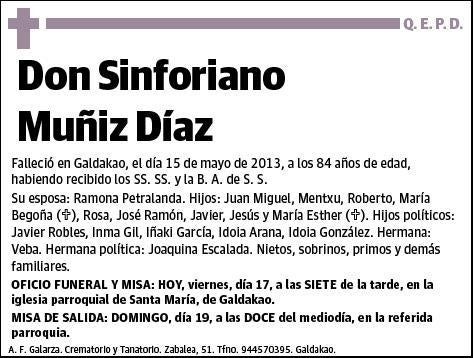 MUÑIZ DIAZ,SINFORIANO