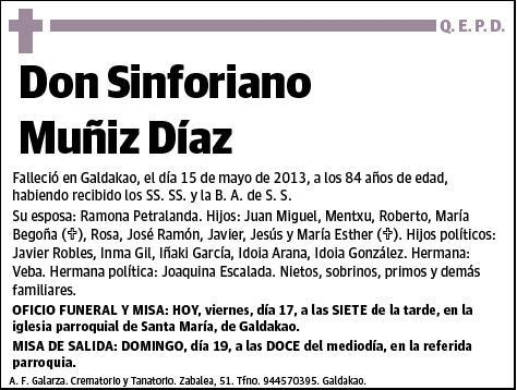 MUÑIZ DIAZ,SINFORIANO