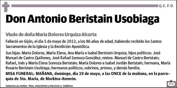 BERISTAIN USOBIAGA,ANTONIO