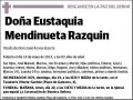 MENDINUETA RAZQUIN,EUSTAQUIA
