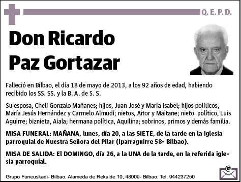 PAZ GORTAZAR,RICARDO