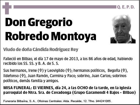 ROBREDO MONTOYA,GREGORIO