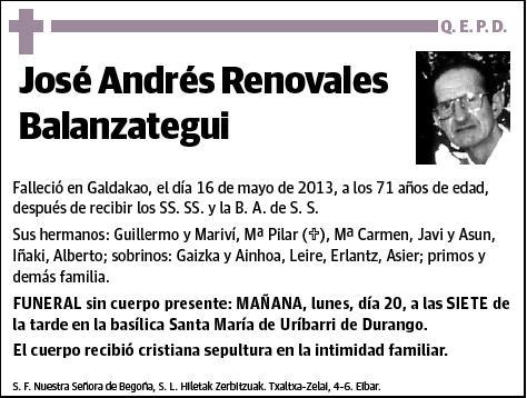 RENOVALES BALANZATEGUI,JOSÉ ANDRÉS