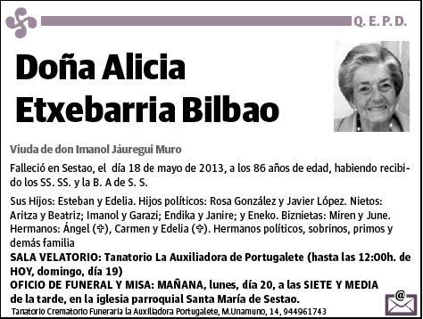 ETXEBARRIA BILBAO,ALICIA