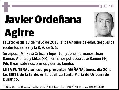 ORDEÑANA AGIRRE,JAVIER