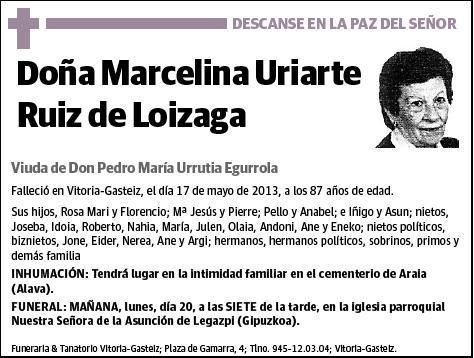 URIARTE RUIZ DE LOIZAGA,MARCELINA