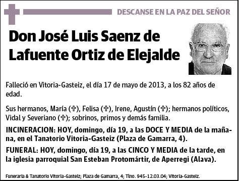 SAENZ DE LA FUENTE ORTIZ DE ELEJALDE,JOSE LUIS