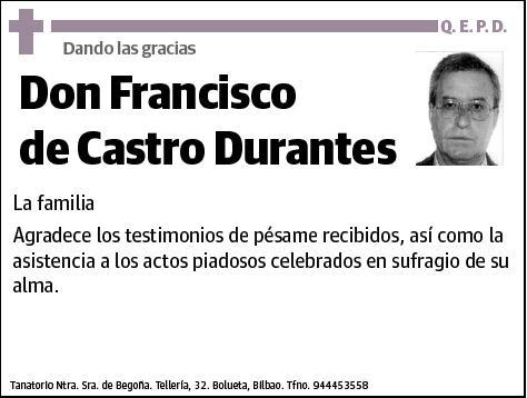 DE CASTRO DURANTES,FRANCISCO