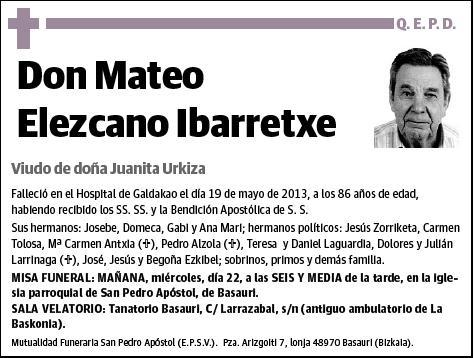 ELEZCANO IBARRETXE,MATEO