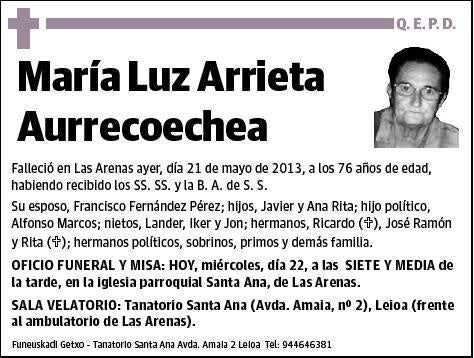 ARRIETA AURRECOECHEA,MARIA LUZ