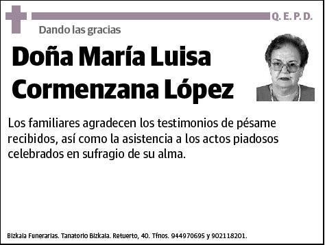 CORMENZANA LOPEZ,MARIA LUISA