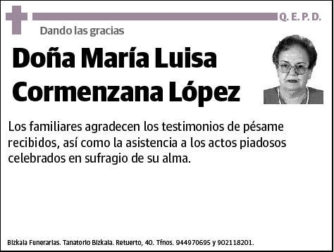 CORMENZANA LOPEZ,MARIA LUISA