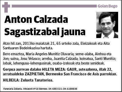 CALZADA SAGASTIZABAL,ANTON