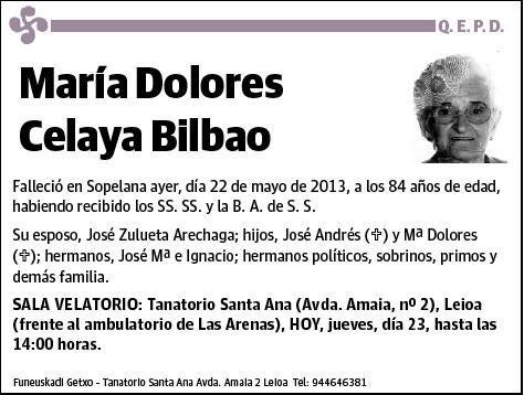 CELAYA BILBAO,MARIA DOLORES