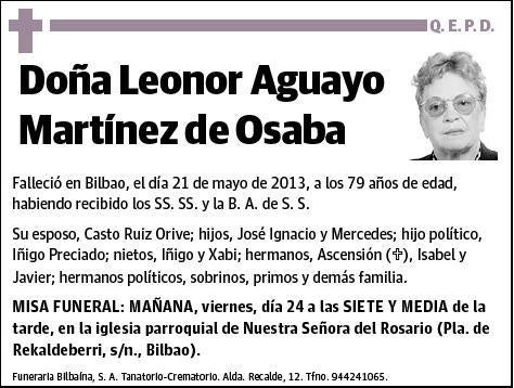 AGUAYO MARTINEZ DE OSABA,LEONOR