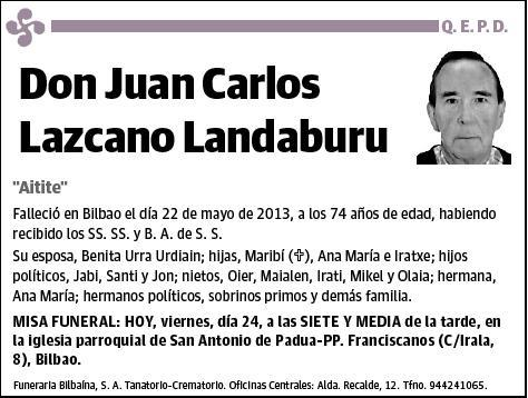 LAZCANO LANDABURU,JUAN CARLOS