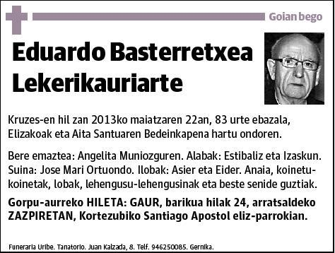 BASTERRETXEA LEKERIKAURIARTE,EDUARDO