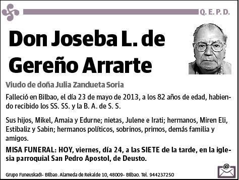 L. DE GEREÑO ARRARTE,JOSEBA