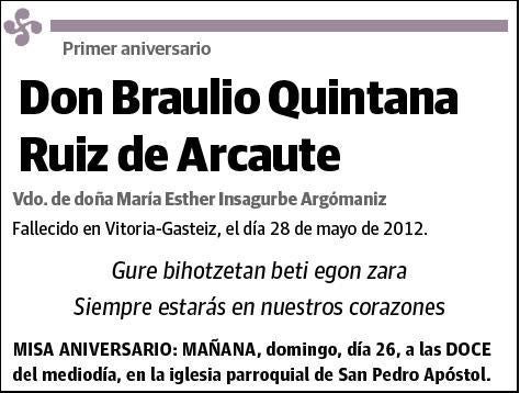 QUINTANA RUIZ DE ARCAUTE,BRAULIO