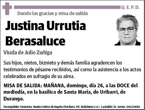 URRUTIA BERASALUCE,JUSTINA