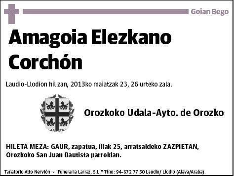 ELEZKANO CORCHON,AMAGOIA