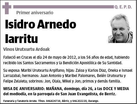 ARNEDO IARRITU,ISIDRO