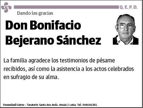 BEJERANO SANCHEZ,BONIFACIO