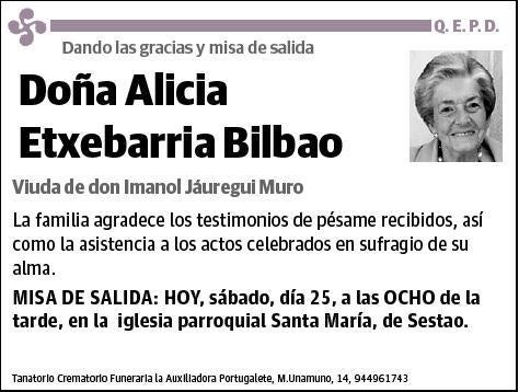 ETXEBARRIA BILBAO,ALICIA