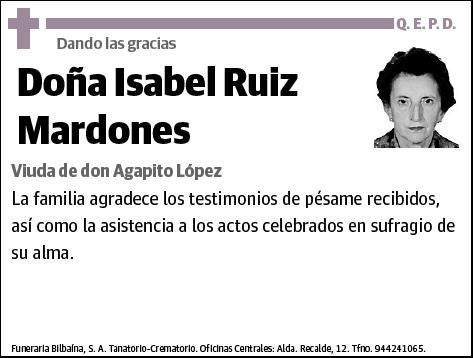 RUIZ MARDONES,ISABEL