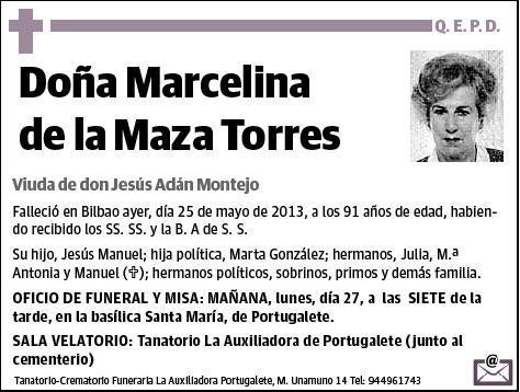 DE LA MAZA TORRES,MARCELINA