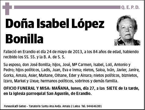 LOPEZ BONILLA,ISABEL