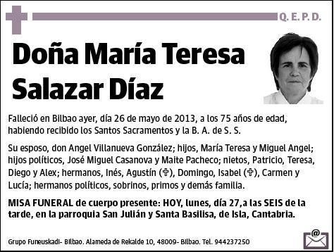 SALAZAR DIAZ,MARIA TERESA