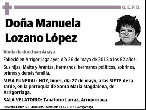 LOZANO LOPEZ,MANUELA