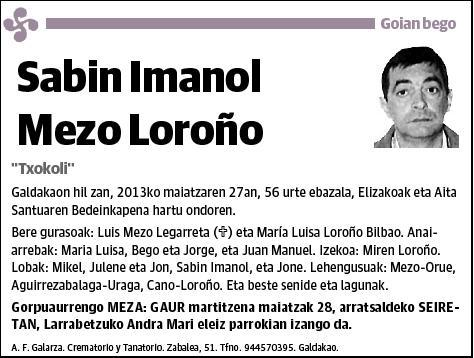 MEZO LOROÑO,SABIN IMANOL