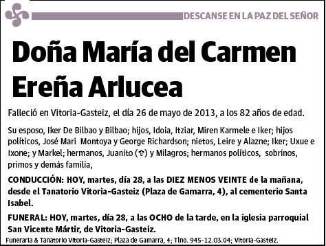 EREÑA ARLUCEA,MARIA DEL CARMEN