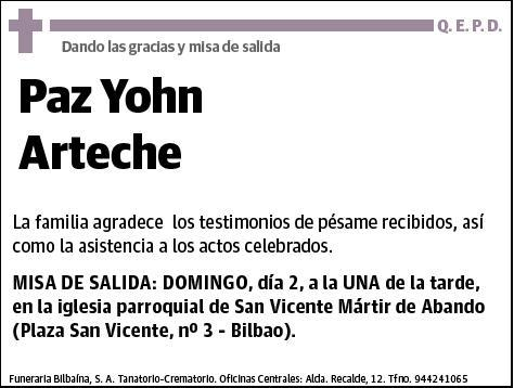 YOHN ARTECHE,PAZ