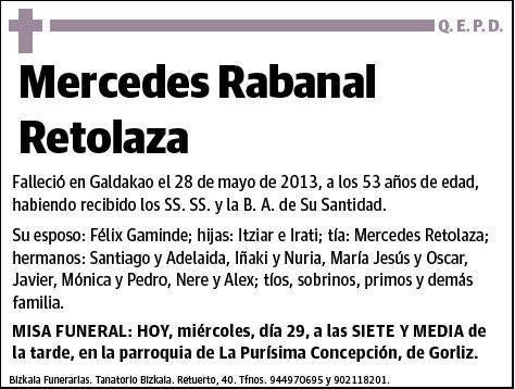 RABANAL RETOLAZA,MERCEDES