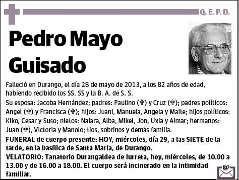 MAYO GUISADO,PEDRO