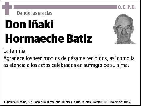 HORMAECHE BATIZ,IÑAKI