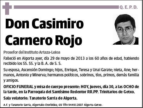 CARNERO ROJO,CASIMIRO