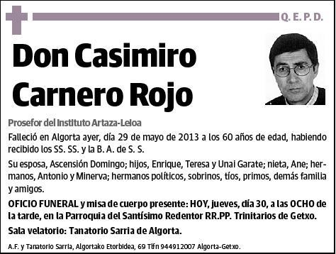 CARNERO ROJO,CASIMIRO