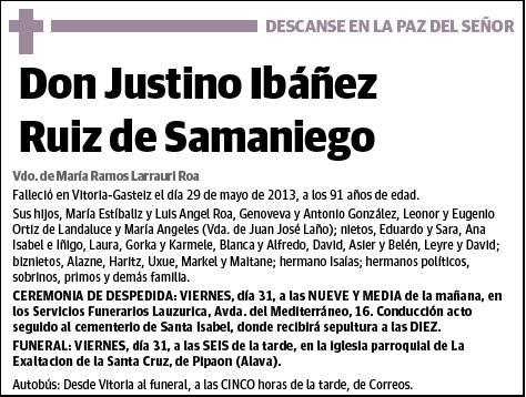 IBAÑEZ RUIZ DE SAMANIEGO,JUSTINO