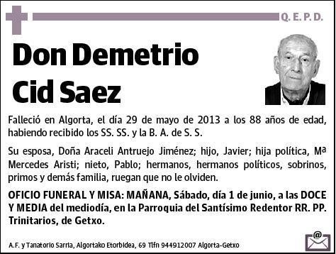 CID SAEZ,DEMETRIO